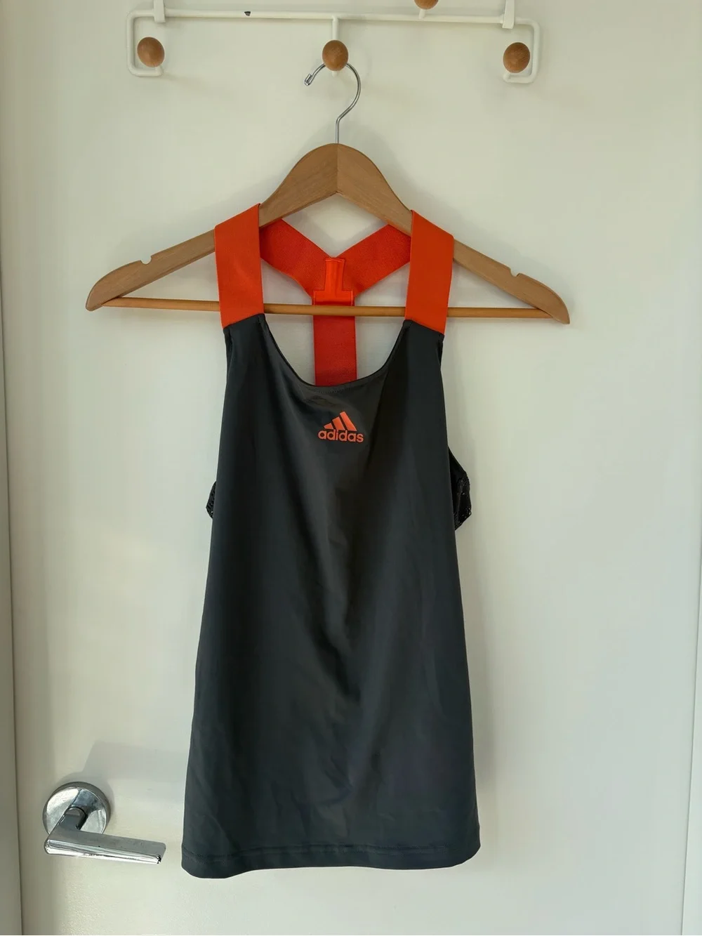 Adidas Black Tank & Bright Orange Tennis Skirt Set Size XS - Picture 2 of 15
